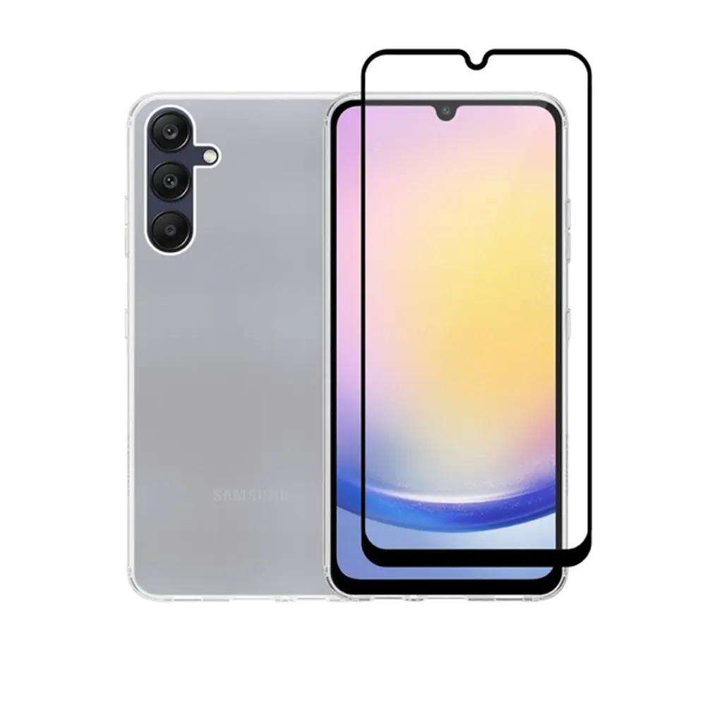 Vivid Set Gelly Case + Full Face Tempered Glass Samsung Galaxy A25 Black_1.webp