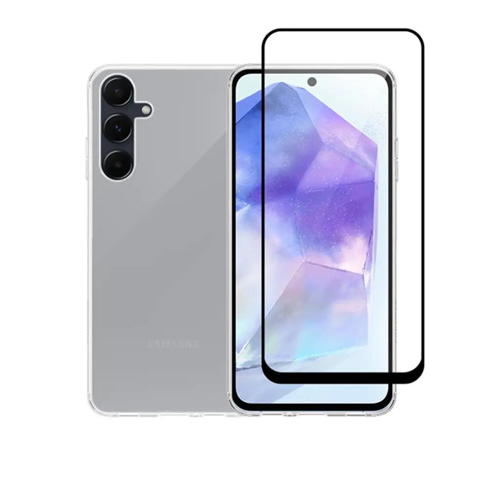 Vivid Set Gelly Case + Full Face Tempered Glass Samsung Galaxy A35 Black_1.webp