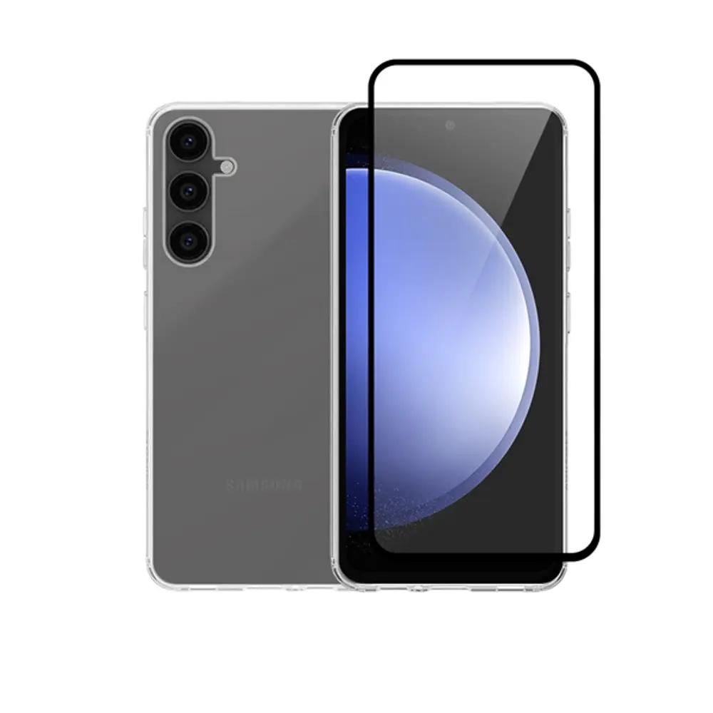Vivid Set Gelly Case + Full Face Tempered Glass Samsung Galaxy S23 FE Black_1.webp