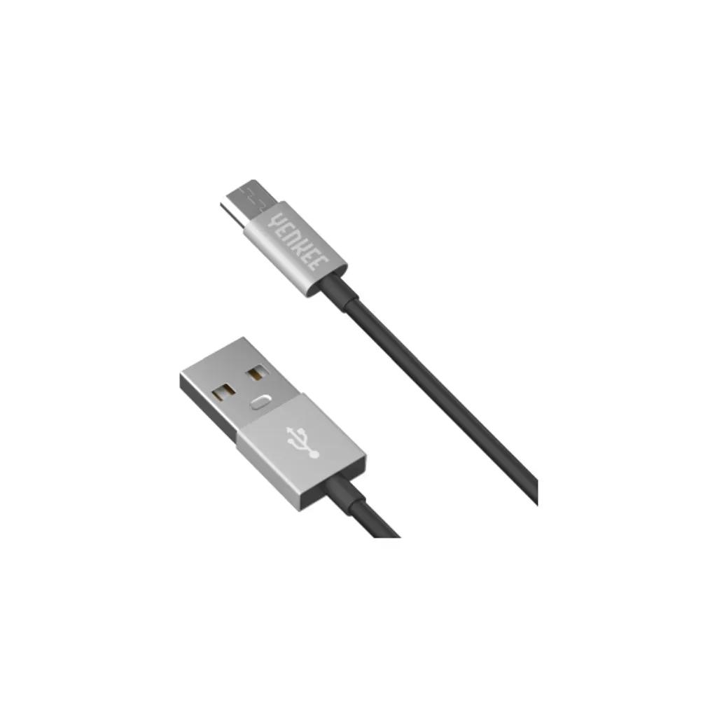 YenkeeDataCableUsbMicroUsb2mSilverYCU222BSR