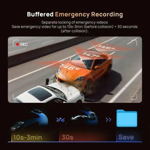 70maiDashCam4KT8004kRearCam.256GBSD3-ChannelwDual4KIMX678HDRNightVisionAI