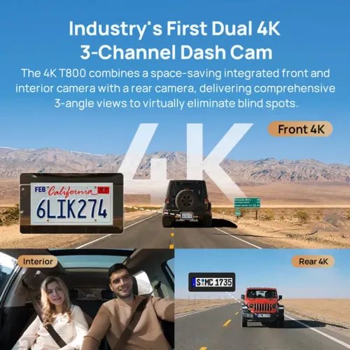 70maiDashCam4KT800HDRearCam.512GBSD3-ChannelwDual4KIMX678HDRNightVisionAI