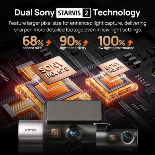 70maiDashCam4KT800HDRearCam.512GBSD3-ChannelwDual4KIMX678HDRNightVisionAI