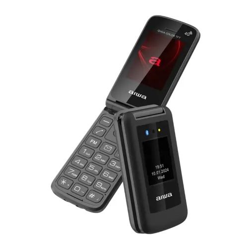 AIWASLIMBTCLAMSHELL2GFLIP-STYLEDUALSIMPHONEBLACK