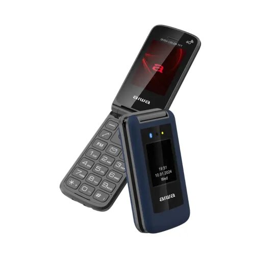 AIWASLIMBTCLAMSHELL2GFLIP-STYLEDUALSIMPHONEBLUE