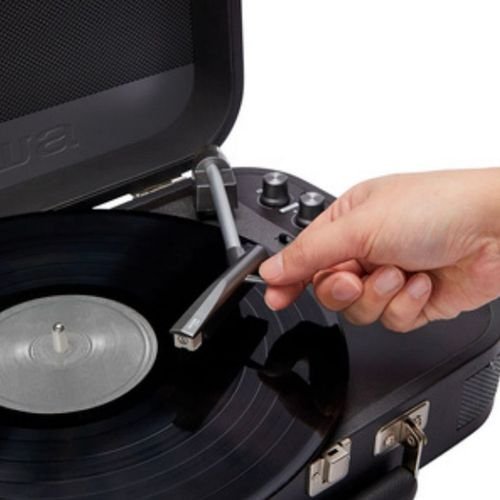 AIWAVINTAGETURNTABLEINLEATHERBRIEFCASEWITH2WAYBLUETOOTHUSB-MP3PLAYERRECORDERDARKSILVER
