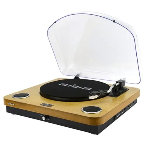 AIWA ALL IN ONE STEREO TURNTABLE WOOD
