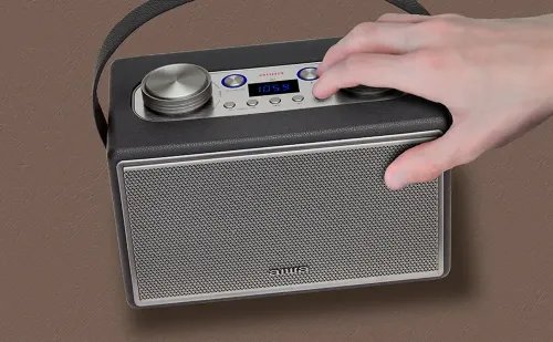 AIWA LEATHERETTE PORTABLE BLUETOOTH SPEAKER RMS 50W WITH MICGUITAR INPUT