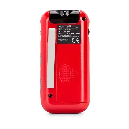 AIWA MINI POCKET RADIO WITH EARPHONES RED