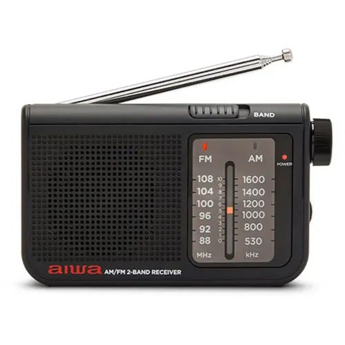 AIWA POCKET AMFM RADIO WITH DUAL ANALOG TUNER BLACK
