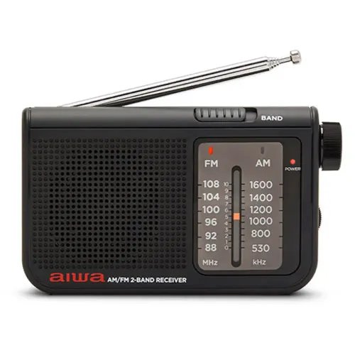 AIWA POCKET AMFM RADIO WITH DUAL ANALOG TUNER BLACK