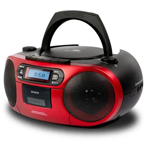 AIWA PORTABLE CDMP3USBTAPEBT WITH FM PLL RADIO RED