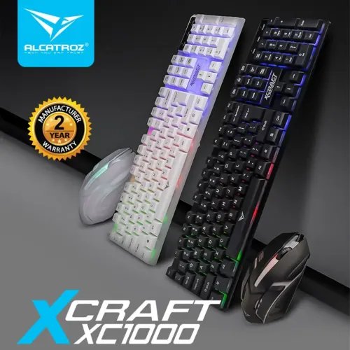 ALCATROZRGBWATERPROOFGAMINGKEYBOARDANDMOUSEX-CRAFTXC1000WHITE