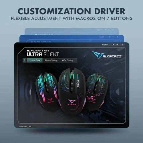 ALCATROZSILENT2.4GWIRELESSRGBGAMINGMOUSE4800CPIX-CRAFTAIRULTRA6000