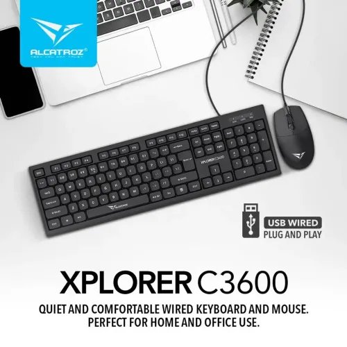 ALCATROZUSBWIREDKEYBOARDANDMOUSEXPLORERC3600BLACK