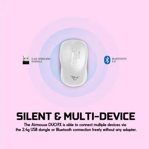 ALCATROZ SILENT AIRMOUSE DUO 7X WIRELESSBT MOUSE WHITE