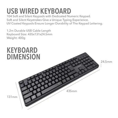 ALCATROZ SILENT KEYBOARD KB1000 BLACK