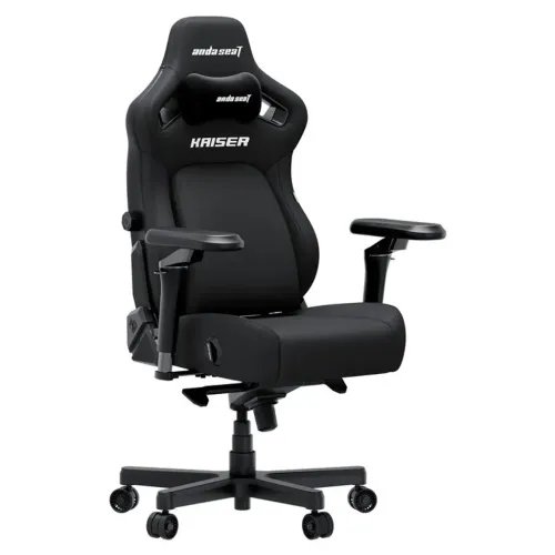 ANDASEATGamingChairKAISER-4V2XLBlackFabricwith6DArmrest