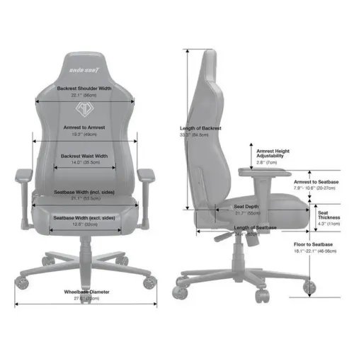 ANDASEATGamingChairNOVISULTRAXLGreyFabric