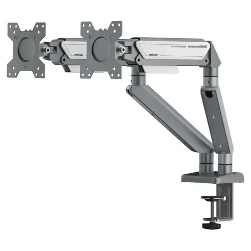 ANDASEATMonitorARMStandA6D-2SSilverWhiteDualWeightCapacityperScreen2-9kg