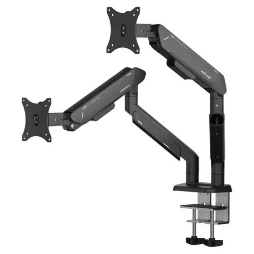 ANDASEATMonitorARMStandA9-2SBlackDualWeightCapacityperScreen2-15kg
