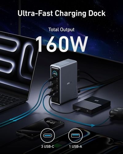 ANKERDockingStation14Portswith160WMaxOutput10Gbps