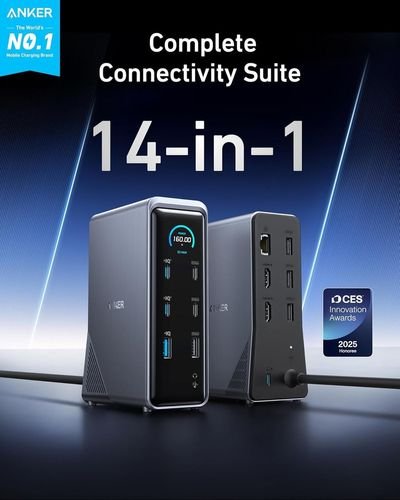 ANKERDockingStation14Portswith160WMaxOutput10Gbps