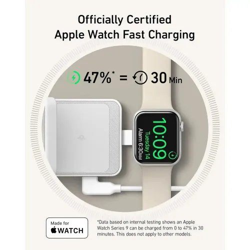 ANKER MagGo 3-in-1 Charging Station Qi2 Certified 15W White