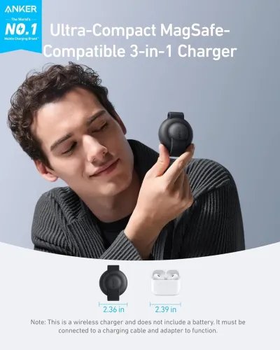 ANKERMagGoUFO3-in-1Charger15WFoldableBlack