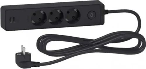 APC Socket ST943U1WA 3 Outlets USB Type 3m Cable Black