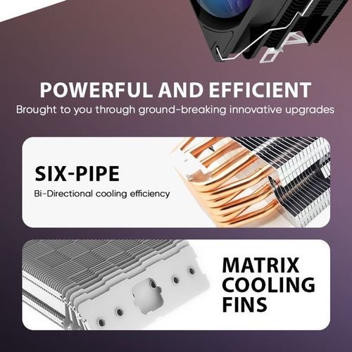 ARMAGGEDDONARGBSILENT12CMCPUCOOLINGFAN6HEATPIPESWHITE