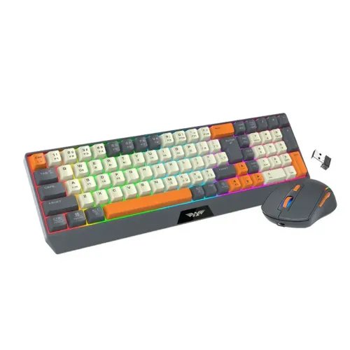 ARMAGGEDDONDUALMODEGAMINGCOMBOKEYBOARDANDMOUSEMM-852RDUOSTEALTHGREYORANGE