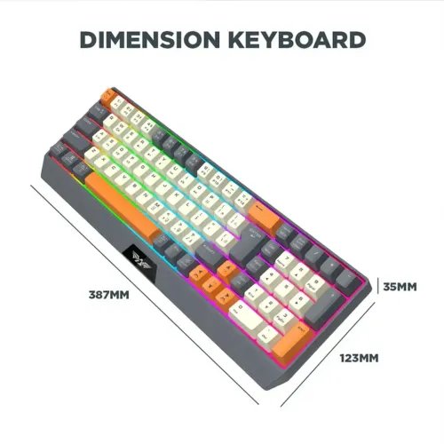 ARMAGGEDDONDUALMODEGAMINGCOMBOKEYBOARDANDMOUSEMM-852RDUOSTEALTHGREYORANGE