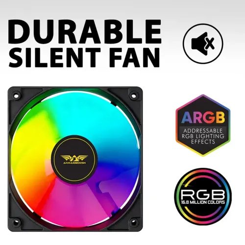 ARMAGGEDDONDURABLESILENTFANARGBKIT6000PRO4PACKBLACK