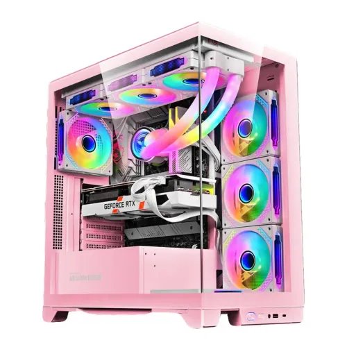 ARMAGGEDDONE-ATXRGBTRANSPARENTFISHTANKGAMINGCASEAQUARONXTREMEPINK