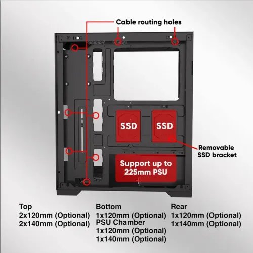 ARMAGGEDDONFULLATXTRANSPARENTFISHTANKGAMINGCASEAQUARONPROBLACK