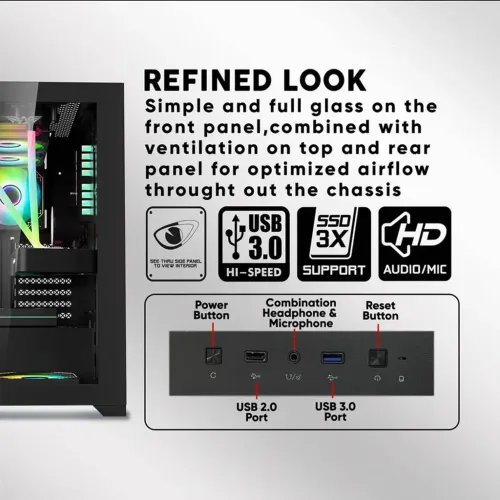 ARMAGGEDDONFULLATXTRANSPARENTFISHTANKGAMINGCASEAQUARONPROBLACK