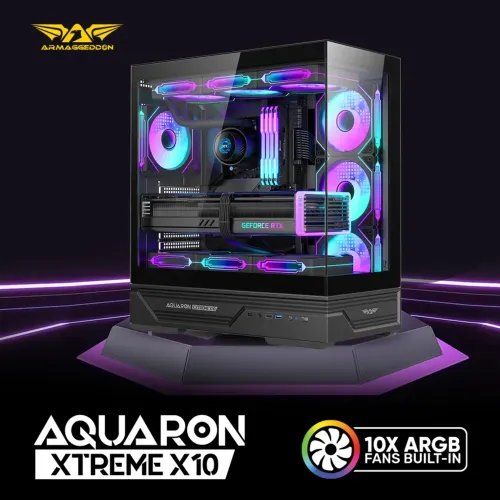 ARMAGGEDDONGAMINGFULLATXPCCASEAQUARONXTREMEX10BLACK