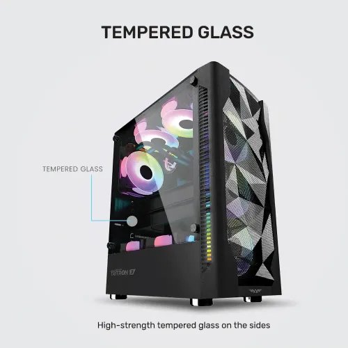 ARMAGGEDDONGAMINGPCCASEDUALCHAMBERWITH3ARGBFANSTRITRON3BLACK