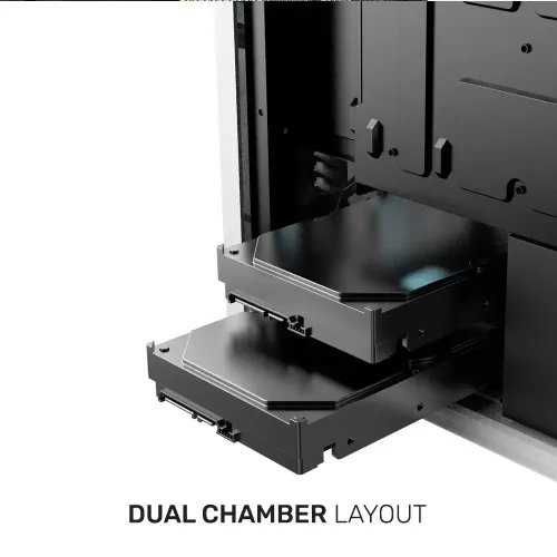 ARMAGGEDDONGAMINGPCCASEDUALCHAMBERWITH3ARGBFANSTRITRON3BLACK
