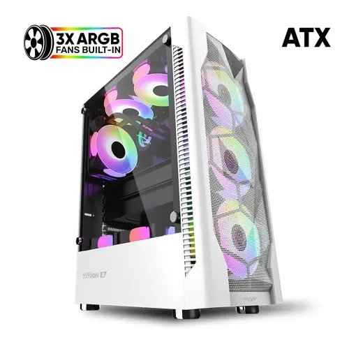 ARMAGGEDDONGAMINGPCCASEDUALCHAMBERWITH3ARGBFANSTRITRON3WHITE