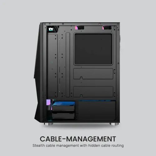 ARMAGGEDDONGAMINGPCCASEDUALCHAMBERWITH3ARGBFANSTRITRON3WHITE