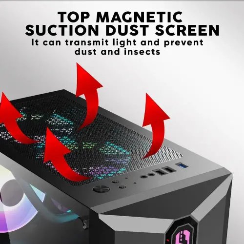 ARMAGGEDDONGAMINGPCCASEWITH3ARGBFANSTRITRONPRO300BLACK