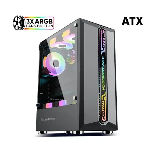 ARMAGGEDDONGAMINGPCCASEWITH3ARGBFANSTRITRONPRO300BLACK