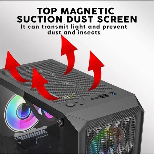 ARMAGGEDDONGAMINGPCCASEWITH4ARGBFANSTRITRONPRO100BLACK