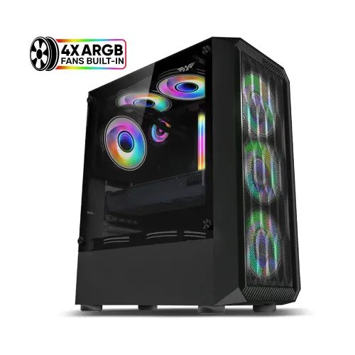 ARMAGGEDDONGAMINGPCCASEWITH4ARGBFANSTRITRONPRO100BLACK