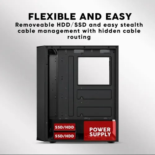 ARMAGGEDDONGAMINGPCCASEWITH4ARGBFANSTRITRONPRO100BLACK