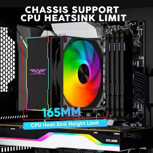 ARMAGGEDDONGAMINGPCCASEWITH4ARGBFANSTRITRONPRO100BLACK