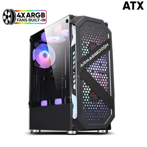 ARMAGGEDDONGAMINGPCCASEWITH4ARGBFANSTRITRONPRO200BLACK