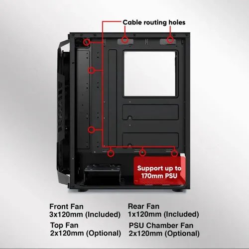 ARMAGGEDDONGAMINGPCCASEWITH4ARGBFANSTRITRONPRO200WHITE